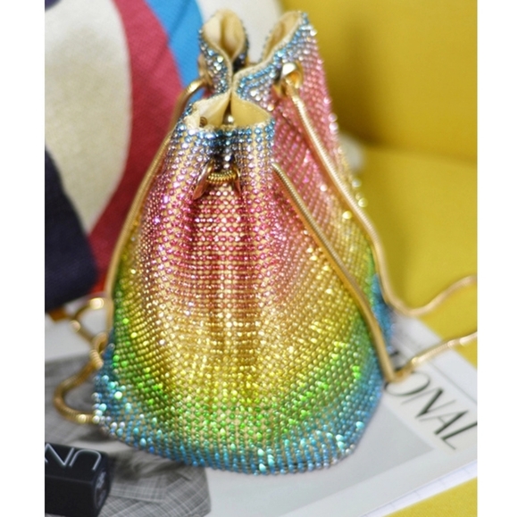 Women's rhinestones party clutch purse - Picture 6 of 13